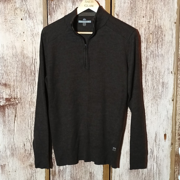 Smartwool Other - Smartwool taupe brown merino wool blend 1/2 zip pullover ribbed cuffs/hem Medium